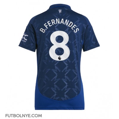 Camiseta Manchester United Bruno Fernandes #8 Visitante Equipación para mujer 2024-25 manga corta Camiseta Manchester United Bruno Fernandes #8 Visitante Equipación para mujer 2024-25 manga corta
